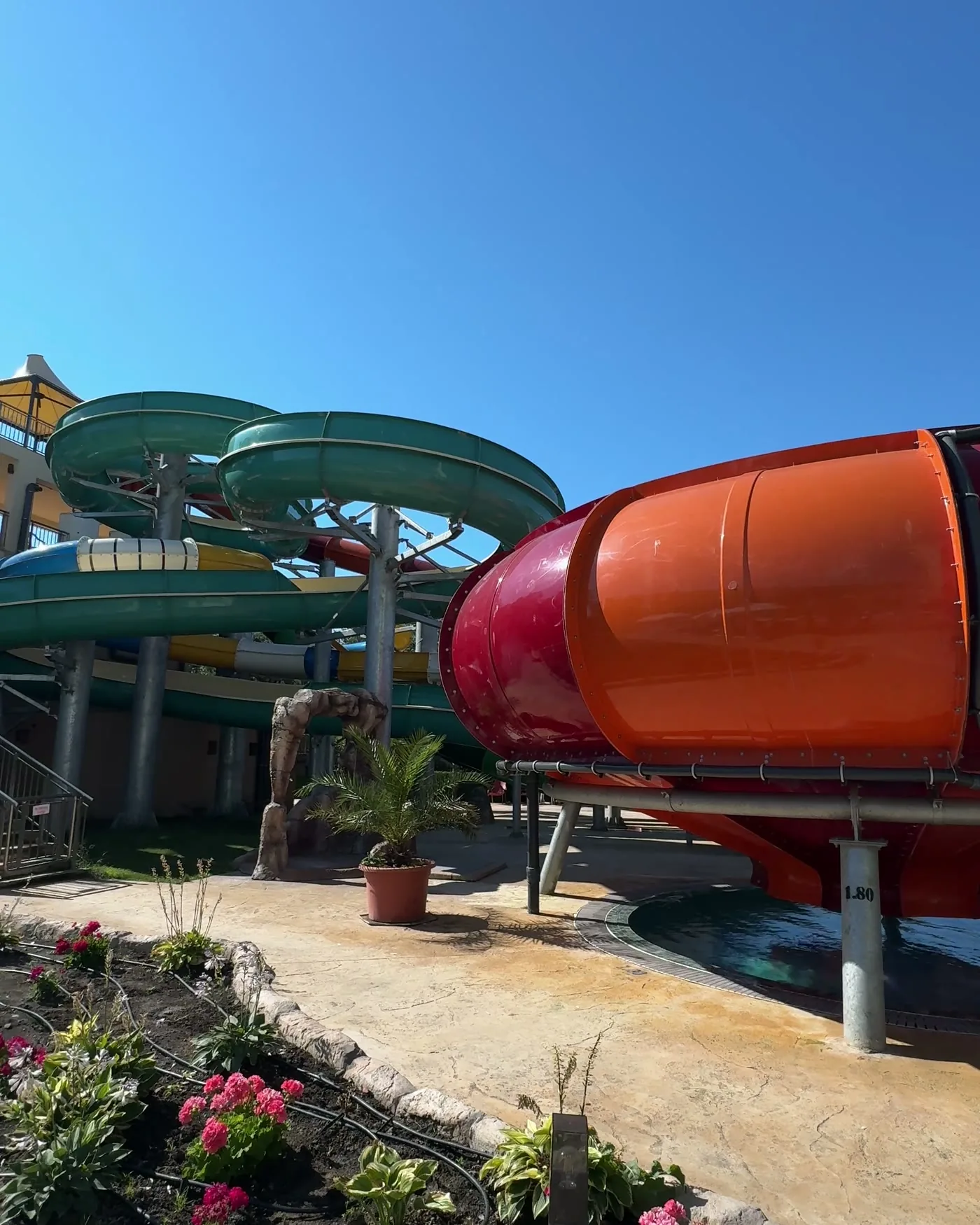Waterslides at the Hotel Kotva aquapark in Sunny Beach
